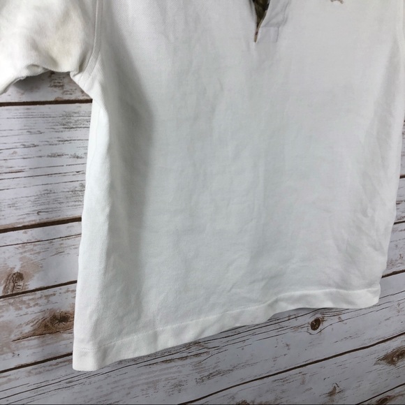 Burberry London white 1/4 button tartan plaid polo - Picture 5 of 8